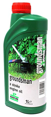 Rock Oil - 1 Litre Groundsman 2 Stroke Engine Oil - Low Smoke Chainsaw Brushcutter - Two Stroke