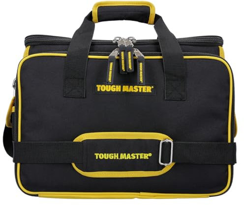 Tool Bag 16 Inch 41 Multi Pocket With Padded Handle & Rubber Feet, Multifunctional Tool Storage Organiser Technicians Electricians Toolbag with Removable Shoulder Strap