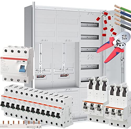 WITTKOWARE 3-Punkt Zweifamilienhaus Zählerschrank-Set 2Z | 5-reihig mit APZ-Raum & HLAK | VDE 0603 Komplettschrank inklusive 2x 40A SLS, FI, 12x B16A & Crimp-Verdrahtungssatz