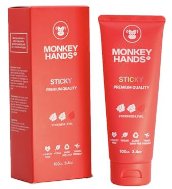Monkey Hands Sticky Grip | Révolution du Grip pour Pole Dance et Fitness | Gel Fort Adhérent | Magnésie Liquide Innovante, Vegan, Sans Parabènes/Résine | Rouge, 100ml