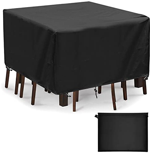 Landrip Gartenmöbel Abdeckplane, 420D Oxford Abdeckung für Quadratisch Gartentisch Wasserdicht, Winterfest, Schutzhülle für Gartentische Möbelsets, 200 x 200 x 90 cm