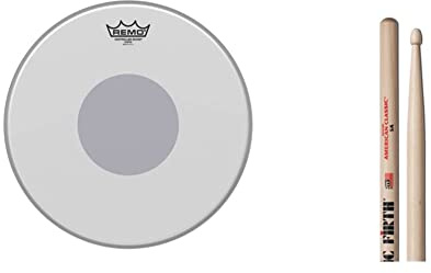 Remo 14 Controlled Sound Coated Snare/Tom Head & Vic FIrth - American Classic® Drumsticks 5A - American Hickory - Wood Tip