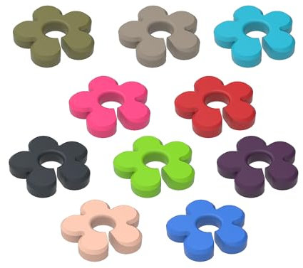 KOCHBLUME® Glasmarker-Set mit 10 farbenfrohen Silikonmarkierern – Hitzeresistent, spülmaschinenfest & ideal zur Identifikation von Getränkegläsern – Perfekt für Partys & Events!