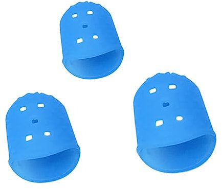 MAGICLULU Fingerschutz Silikon Rutschfest 9 Stück Fingerkuppenschutz für Gitarre Geldzählen Nähen Basteln Kreuzstich Büro Saiteninstrumente Größe Dunkelblau