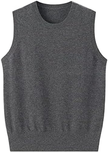 Suéter De Cachemira Para Mujer, Chaleco De Punto De Cachemira Para Mujer, Chaleco Suelto De Otoño E Invierno, Suéter Sin Mangas Con Cuello Redondo, Ropa Exterior,Gris,METRO