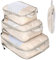Organizador Maleta Compression Packing Cubes Organizadores Maletas de Viaje Expandibles Organizador de Equipaje Impermeable Organizadores de Viaje Cubos de Embalaje, Beige 3 Piezas