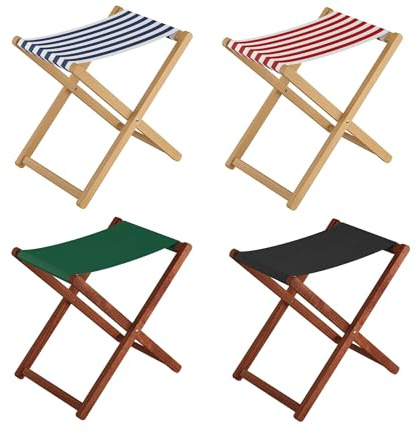 Klappbarer Holz-Campinghocker XL in normaler Sitzhöhe in vielen Farben V-10-226