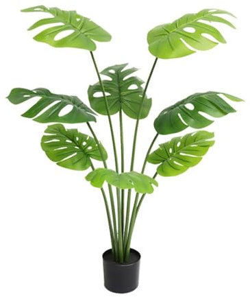 Nordische Simulierte Grünpflanzen Kleine Monstera-Kunstbäume Im Topf Landschaftsbaupflanzen, Große Tropische Palme Künstliche Monstera-Pflanze Baum Im Topf Hohe Künstliche Tropische ( Color : D-120cm