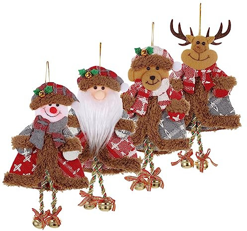 Ciieeo Weihnachts Kugel 4 Stück Weihnachtsbaum-anhänger Weihnachtsbaum-hängedekorationen Weihnachtsanhänger Zum Aufhängen Weihnachtsdekore Elch Zum Aufhängen Layout-zubehör Für Weihnachtsszenen Stoff