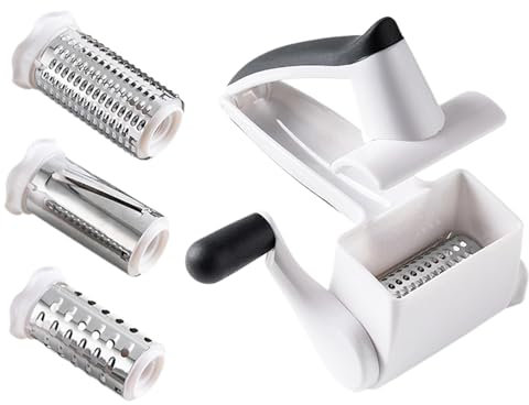 Rallador rotativo para cocina | Rallador de queso vegetal - Rallador rotativo para uso doméstico con mango, rallador de queso duro