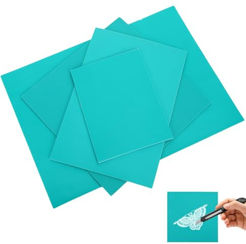 4 hojas de lino, kit de impresión de lino, impresión de lino, A4/A5/A6, kit de corte de PVC fácil de grabar, placas de linocut de sello de goma para sellos de bricolaje, manualidades y proyectos de