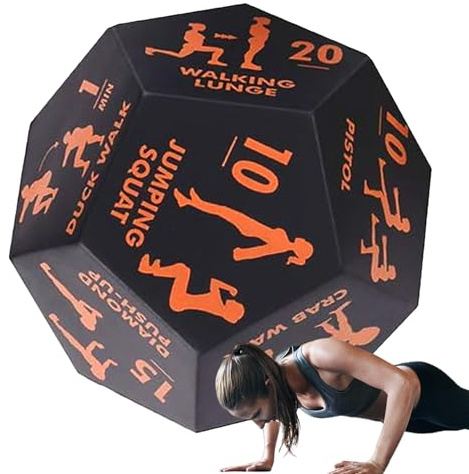 Tränings Tärning | Tränings Tärning Med 12 Sidor För Hemma Träning | Sportutrustning Tillbehör För Styrketräning Squats Armhävningar Hopp Yoga