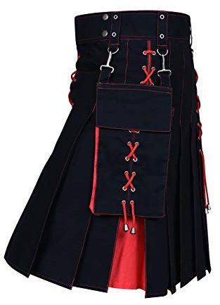 Hybrid Kilt Black/Red 34