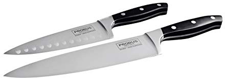 Probus Messerset für Küchenprofis – Große und kleine Premium-Küchenmesser mit Edelstahlklingen und ergonomischen, rutschfesten Griffen – 34 cm und 29 cm (Klingen: 20 cm und 15 cm)