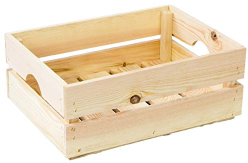 Kistenkolli Altes Land Gemüsekiste Stapelkiste Stapelbox Holzkiste Weinkiste Obstkiste nachhaltig FSC zertifiziert (40x30x15cm, Natur)