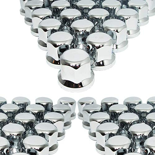 Promo Link 60x 32 mm Tapas para tuercas de rueda cromadas de plástico SW32 para camiones, remolques y semirremolques