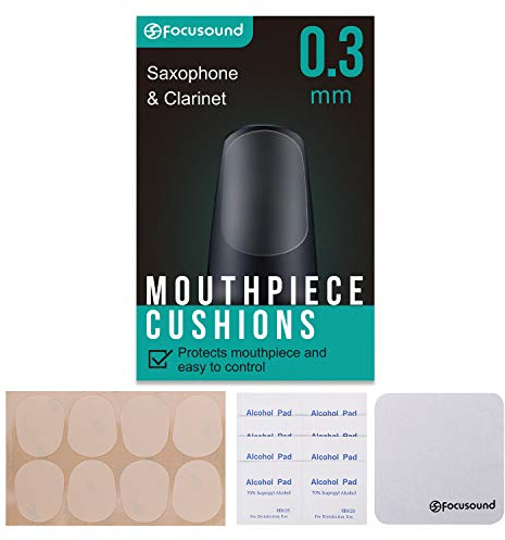 Focusound Saxophone & Clarinet Mouthpiece Cushions, Thin, 0.3mm Clear, 8-Pack…