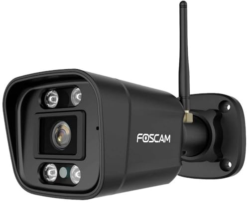 Foscam V5P WLAN Überwachungskamera Schwarz 5MP (3072x1728), Dual-Band WLAN, Integrierter Scheinwerfer und Sirene