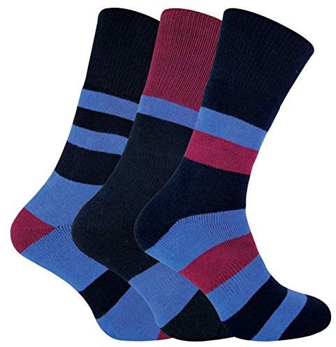 Sock Snob PENINSULA - 3 Paires Homme Anti Ampoules Chaussettes avec Double Peau pour Randonnée (40-45 EU, Noir/Bleu)