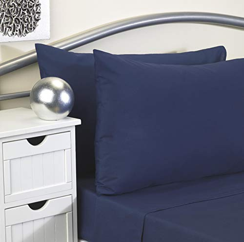 Tiacare Bed Linen - Fire Retardant to BS EN 7175 (Navy, Single - Duvet Cover)