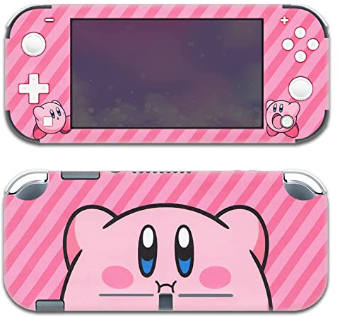 BelugaDesign Boule Bouffante Rose Switch Skin | Autocollant Vinyle Mignon en Pastel | Anime Smash Star Allies Kawaii Dessin Animé | Compatible avec Nintendo Switch (Switch Lite, Rose Chaud)