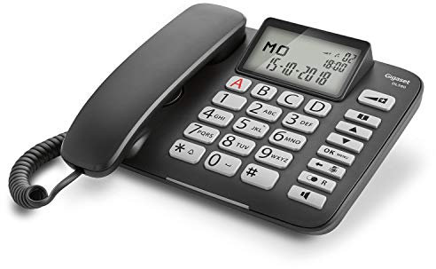Gigaset DL580 - Wired Phone Without Answering Machine With Backlit Display - Large Ergonomic Buttons, Extra Volume Control Button