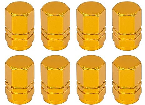 X AUTOHAUX 8stk.Ventilkappen Autoventil Aluminiumlegierung Reifenventil Kappe Gold