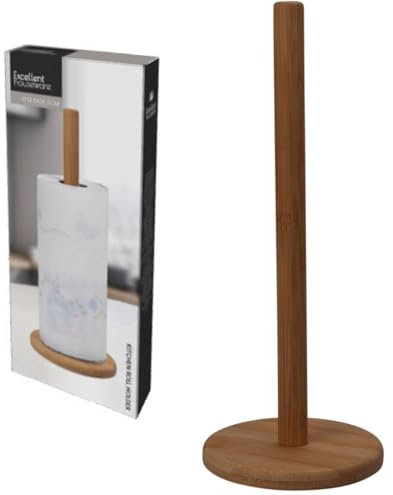 ABRUS Bamboo Kitchen Roll Holder – Kitchen Gadget For Home – Lightweight And Scratch-Resistant. Kitchen Roll Holder Wood
