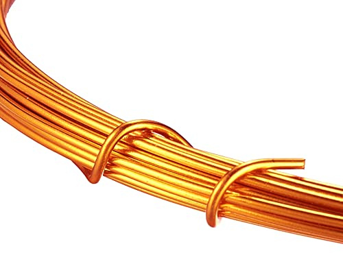 Perlin Aluminiumdraht 1,5mm Antik Gold 5m Schmuckdraht | Für rustikale Schmuckrahmen handgeformte Dekoobjekte warme Patina Akzente Kranzmotive und sichtbare Bastelkonturen