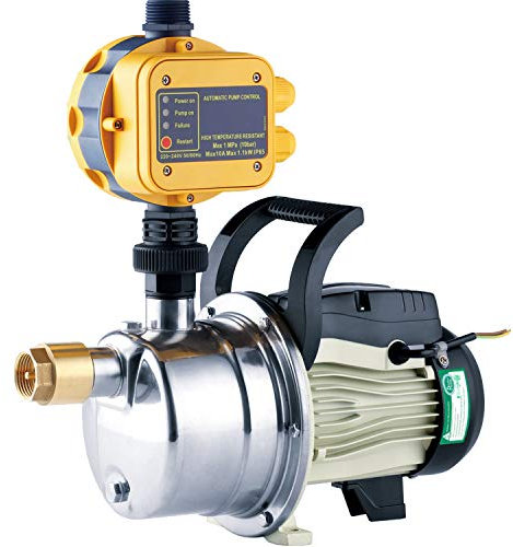 TDRRICH 3/4HP water pressure booster pump with Smart Controller for whole house，Self-priming Jet Transfer Pump Pressure Switch Automatic System 110v AC for Lawn Garden Sprinkler Irrigation