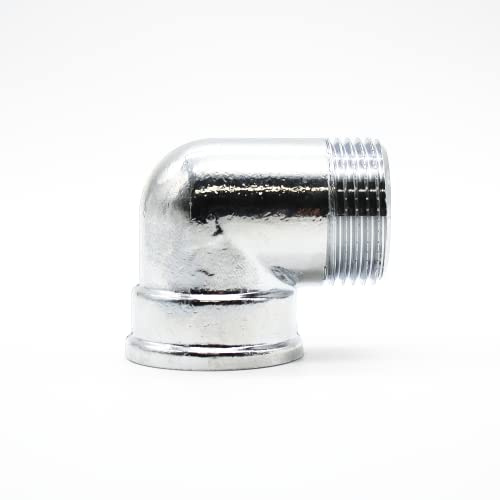 DOJA Barcelona | Tubo Gomito Ottone Cromato 90° | 1/2 | 4 pz | Maschio - Femmina | Curva Ottone | Gomito Doccia per Raccordi Idraulici | Raccordo Ottone Rubinetto, Radiatore, Aria Condizionata