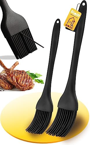 Dimiff Pennello Cucina, Pennello Silicone Cucina, 26+21cm Spazzola per Burro Alimentare Resistente alle Alte Temperature Pennelli per Barbecue Adatto per Pasticceria Barbecue |Grande+piccolo