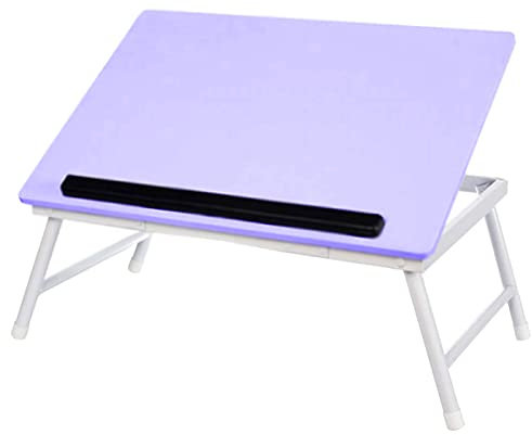 Acan Tradineur - Mesa de Madera Plegable, Estructura metálica - Bandeja Multiusos con Patas para Desayuno, Cama, Resistente - 45 x 32 x 19 cm - Color Surtido (Rosa/Azul)