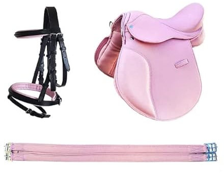 German Riding Shetty/Pony Sattel Set 'Young Rider 13 inkl. Pony Trensenzaum Farbe: rosa