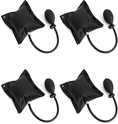 QWORK® 4 Stück Montagekissen, Hebekissen Luftkissenheber Belastung bis 200kg, Schwarz