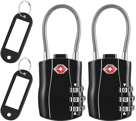Albert Austin Pack of 2 Luggage Locks with 3 Digit Combination Security Suitcase Locks TSA Padlocks for Luggage Travelling Bags One Button Function Padlocks for Travel Backpacks Suitcases Gym Locker
