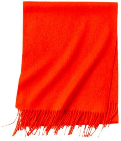 Dvbfufv Winter Damen Lange Kaschmir Schal Frauen Luxus Kaschmir Schal Damen Warm Dicke Weiche Solide Schal Wrap, Orange, One size