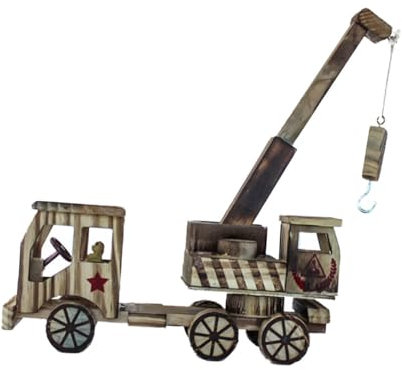 CIYODO Holz Simulation Kran Retro Bagger Modell Holz Modell Handgemachte Spielzeug Home Office Bar Dekoration Ornament