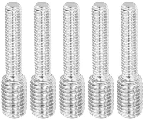 PATIKIL M8x35mm to M12x20mm Double End Threaded Stud Screw Bolt, 5 Pack 304 Stainless Steel Rod Bolts Thread Reducer Adapter for Furniture Hardware