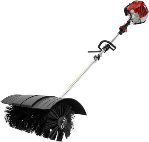 2 Takt 2,3HP Benzin Motorbesen Benzinmotorbürste Kehrmaschine Kehrbesen 52CC 1,7kW Schneefräse Handkehrmaschine Luftgekühlt Schneeschieber