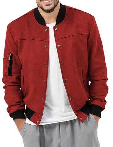 SRZYMJ Lederjacke Herren Rot Herrenlederjacken Regenmantel Herren Fahrrad Anzug Weste Herren Regenkombi Fahrrad Herren Herrenjacke Übergangsjacke S Herren Casual Hoodies Pullover