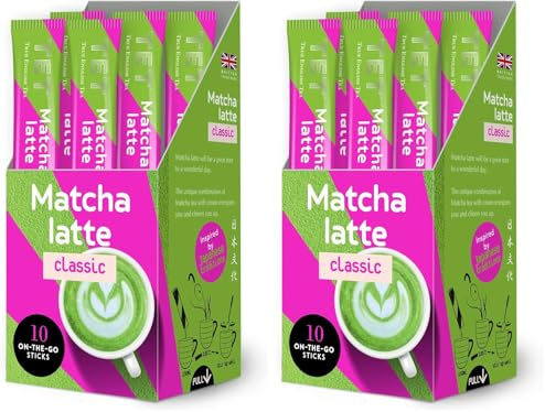 TET Matcha Latte Classic, Green tea based drink, 10 x 10g sticks (Pack of 2)