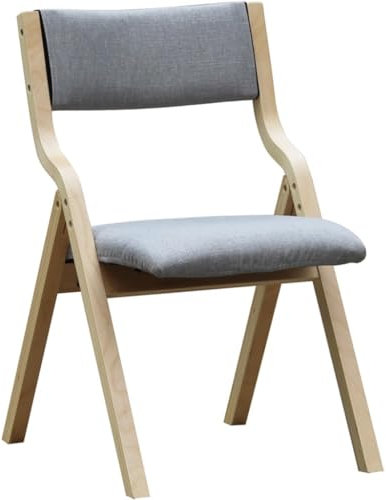 Klappbar Stühle Besucherstuhl Klappbar Einfaches, Bequemes Baumwollleinen Klappstuhl, Wohnzimmer Aus Massivem Bugholz Restaurantstühle, Empfangsstuhl, Tragfähigkeit 150 Kg(Light Grey)