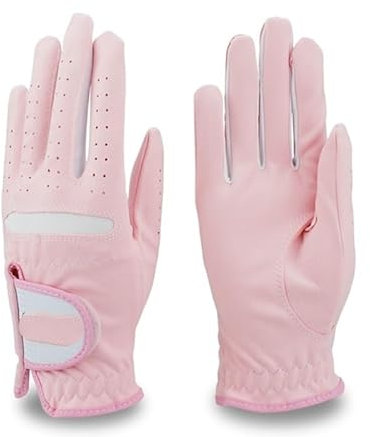 MAYANGYANG Golfhandschuhe Farbe Atmungsaktiv Weichen Stoff for Frauen Outdoor Training Golf Golfhandschuhe Damen(1 Pair Pink,18 Medium)