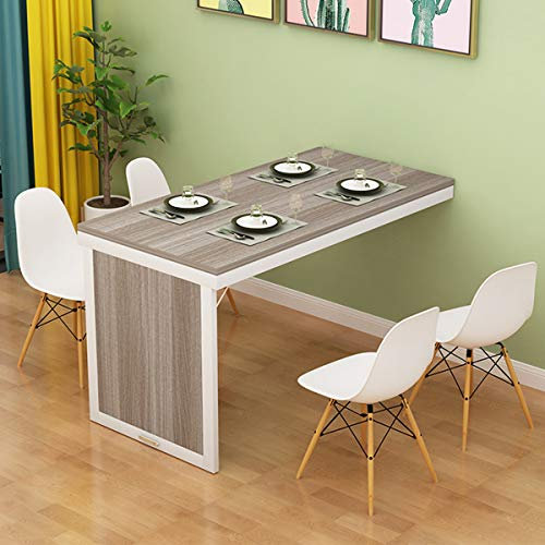 Foldable Wall Mounted Dining Table Multi Color Desk (80/100×60×75cm) Space Saving Bar Table Against the Wall