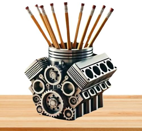 Generico Engine Desk Organizer, Creative Model Block, Display Pencil Holder, Tabletop Storage, Multi-Functional Stand, 4.72x4.53x3.94 Inches Workroom Decor, Ideal for Workspaces