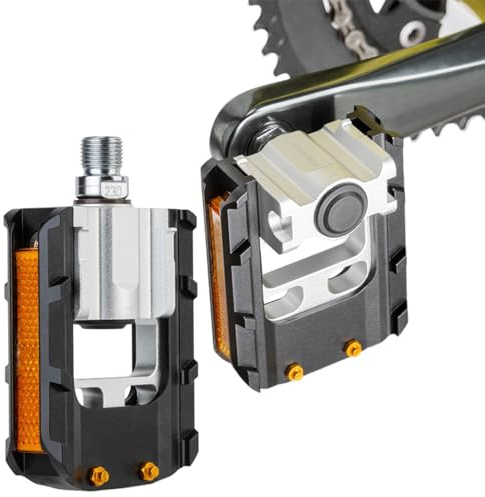 Besreey Pedali per bicicletta, 1,4 cm (9/16 pollici), set da 2 pedali in metallo, accessori per bici urbane, trekking e gravel nella vita quotidiana e nel tempo libero