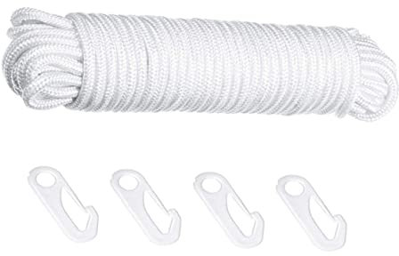 HAKIDZEL Flagpole Rope Kit Nylon Halyard Carabiners Replacement for Outdoor Use