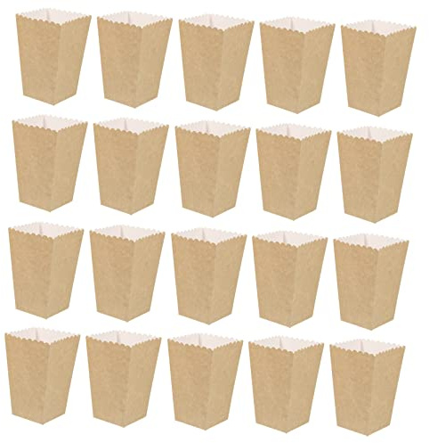GLEAVI 50 Stück Popcorn Boxen aus Karton Kleine Papiertüten für Party Süßigkeiten Robuste Snackbehälter im Kino Stil für Geburtstagsfeiern und Shower Dekoration