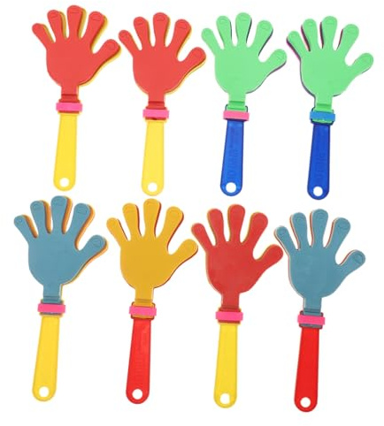 GLEAVI 8 piezas Palmas de Plástico Generadores de Ruido Seguros para Fiestas y Eventos Deportivos Accesorios Portátiles para Animar y Celebrar Adultos